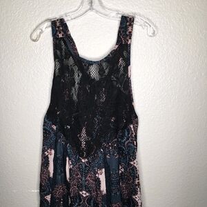 Free People Womens Count Me in Trapeze Tunic Top Combo Paisley Multicolor SizeXS